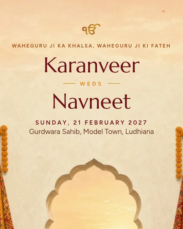 Kesari wedding invitation design preview