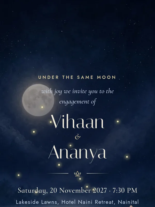 Kumudini engagement invitation design preview