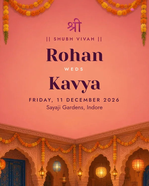 Rangrez wedding invitation design preview