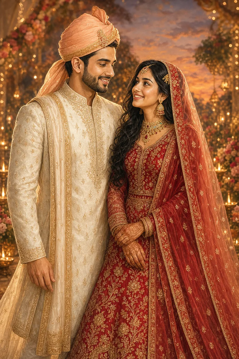 The bride and groom