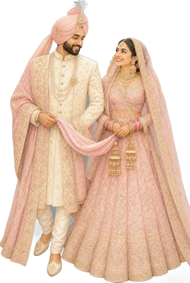 The bride and groom